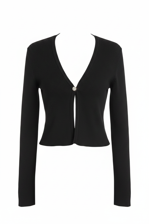Black Cardigan Front