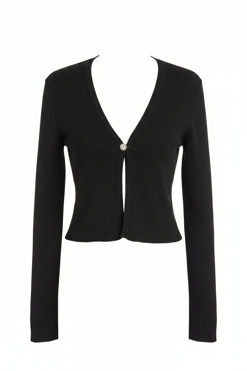 Black Cardigan Front