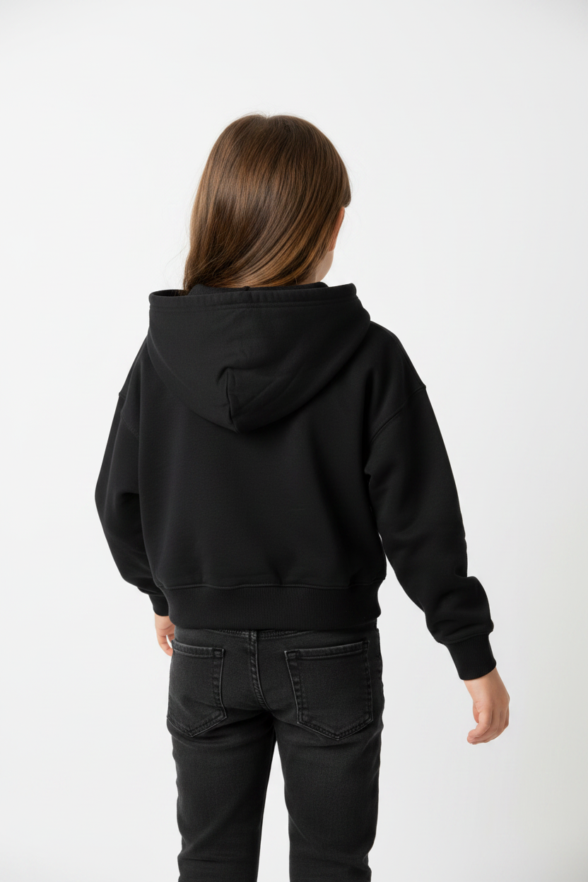 Black Crop Hoodie – Kid Back