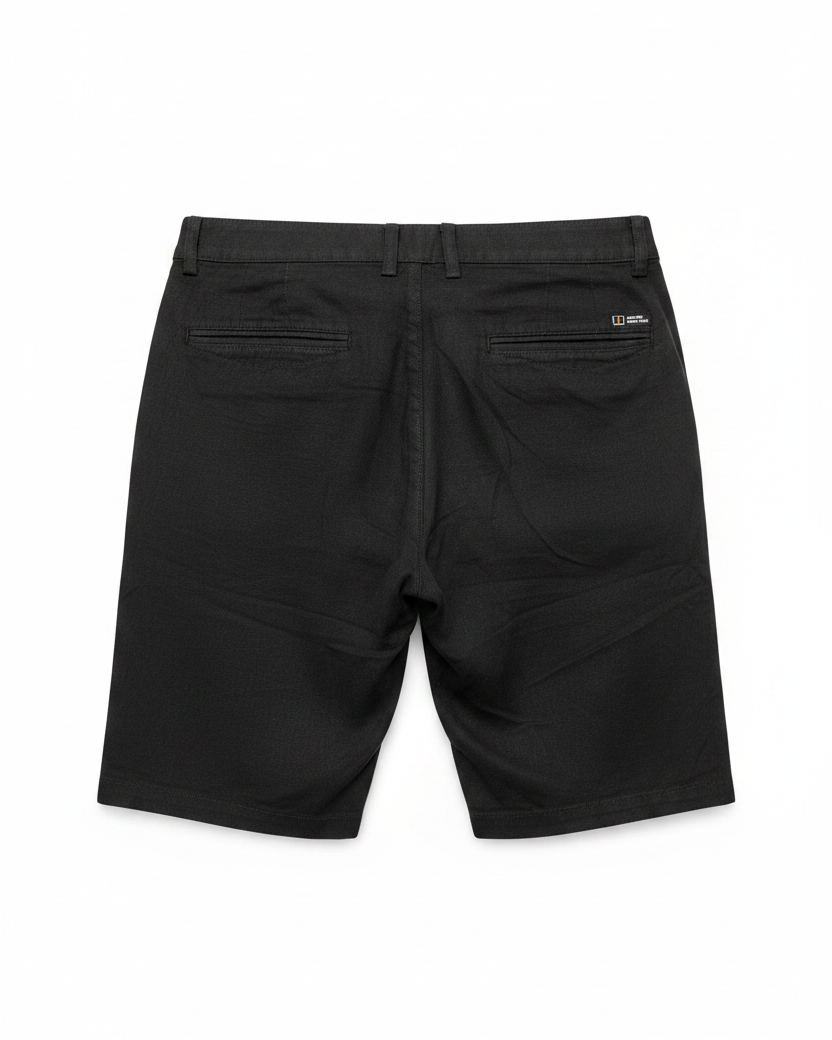 Black Linen Shorts - Back