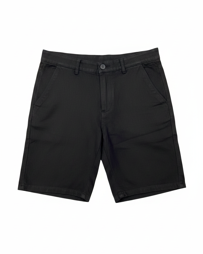 Black Linen Shorts - Front