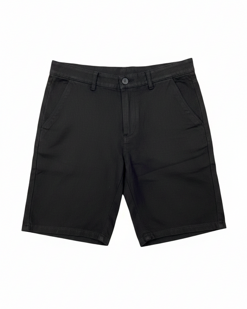 Black Linen Shorts - Front