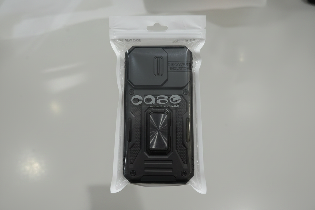 Black Phone Case Packaging - White Background
