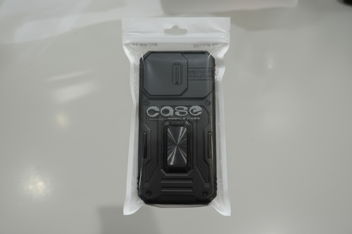 Black Phone Case Packaging - White Background