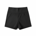 Black Ribbed Shorts – Front