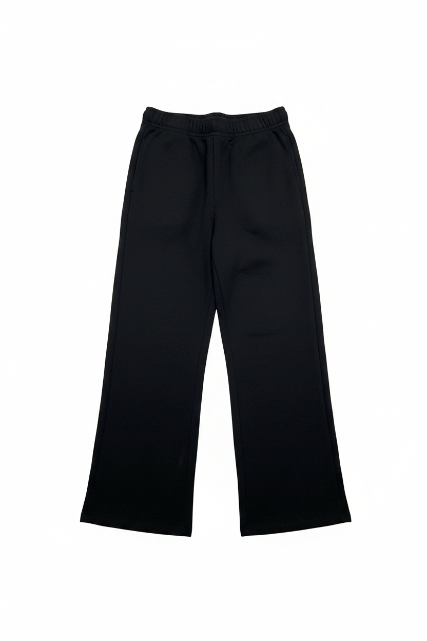 Black Wide-Leg Pants - White Background