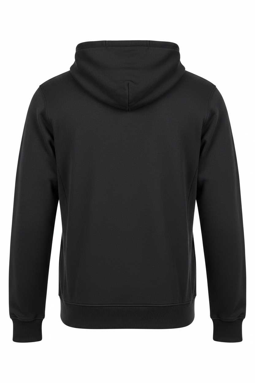 Black Zip Hoodie Back