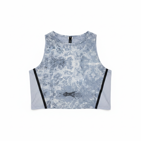 Blue Floral Crop Top - Front