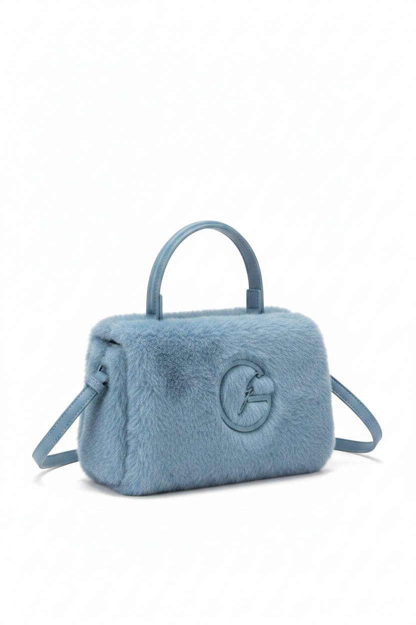 Blue Fluffy Bag 3-Quarter