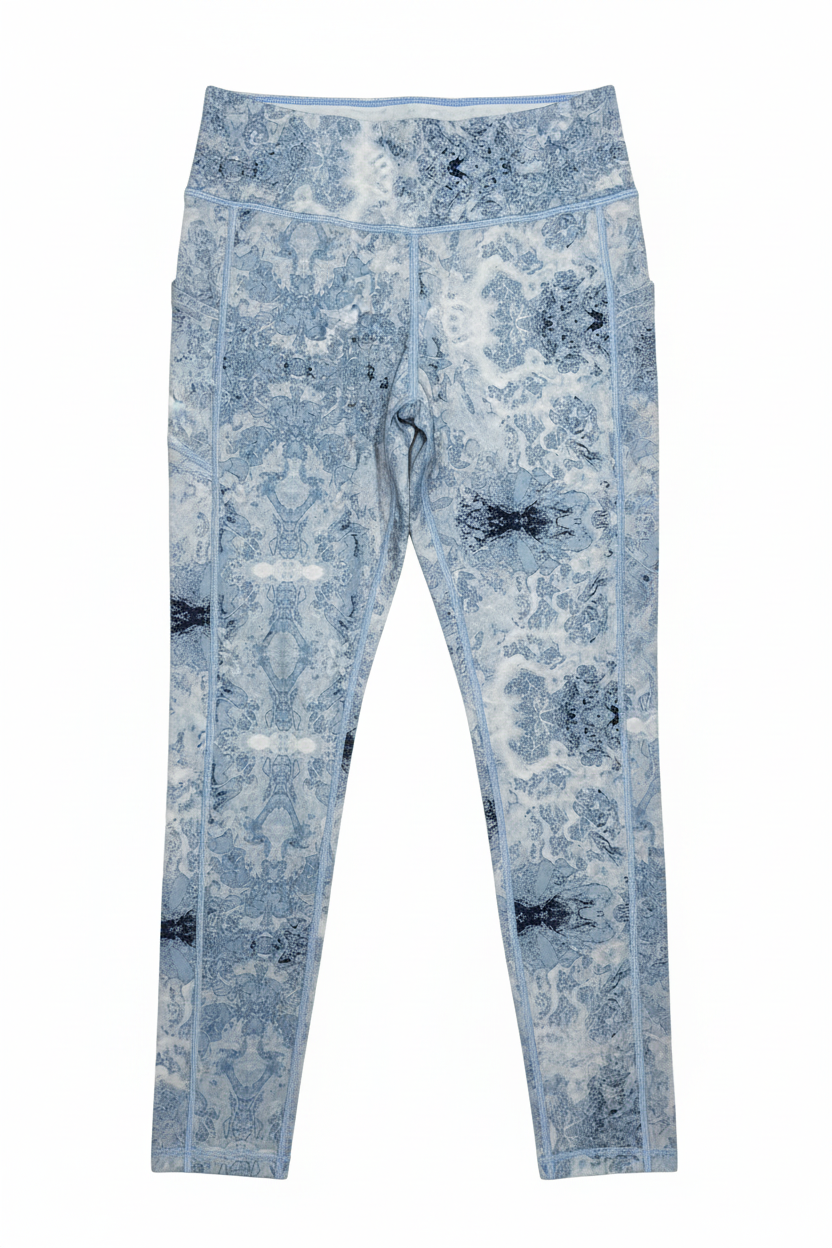 Blue Marble Leggings - Front