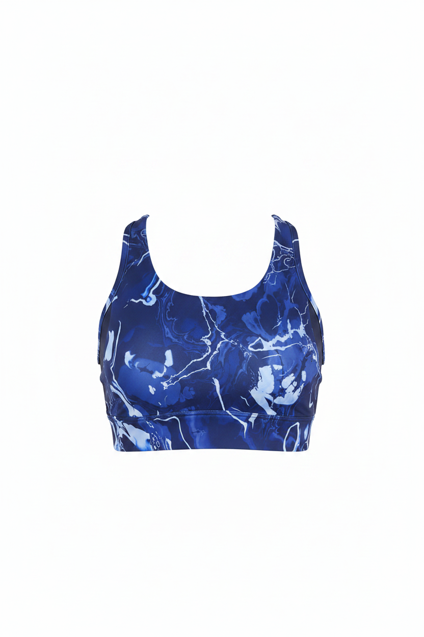 Blue Marble Sports Bra - Front