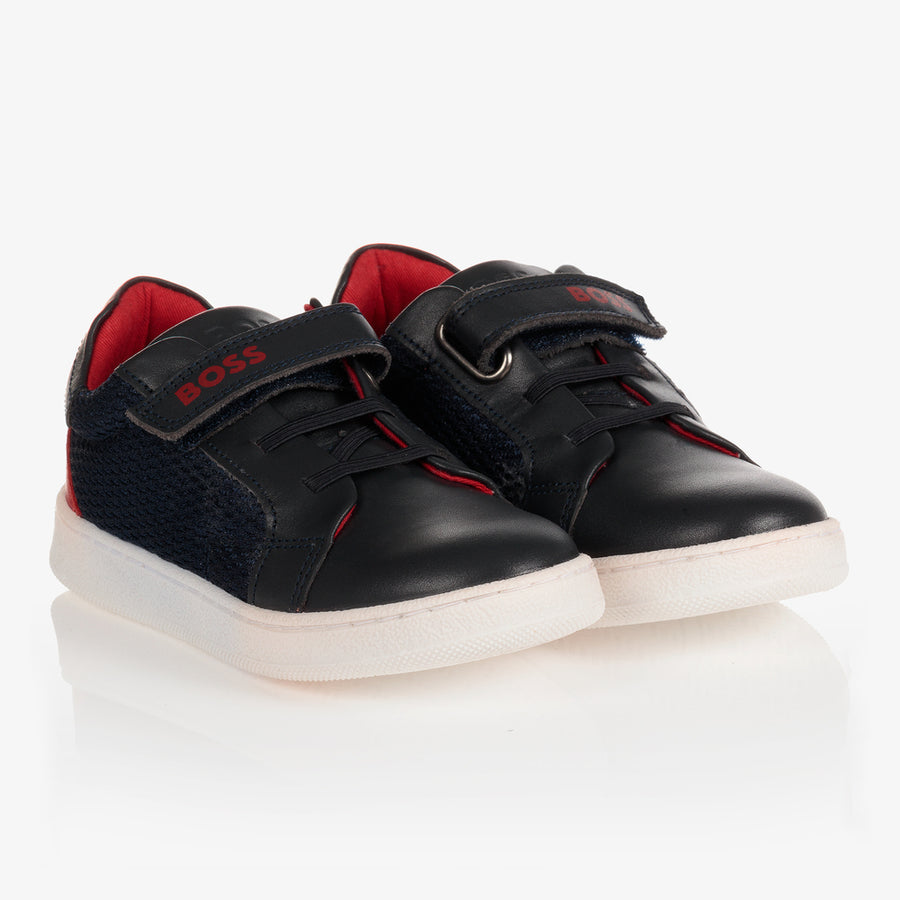 Hugo Boss kids strap shoes Navy | Red