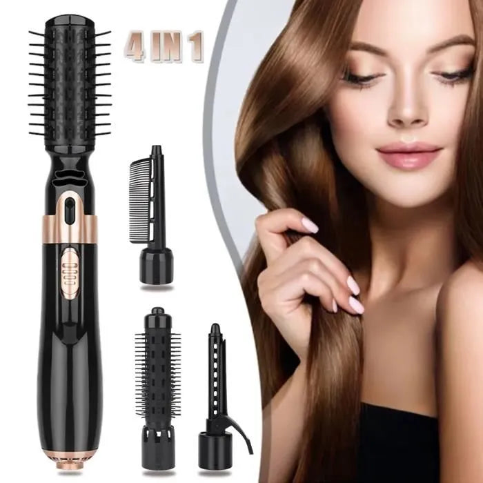 Professional4 in 1 One Step Hair Dryer Brush, Hot Air Brush Straighten or Curl Hair in One Pass