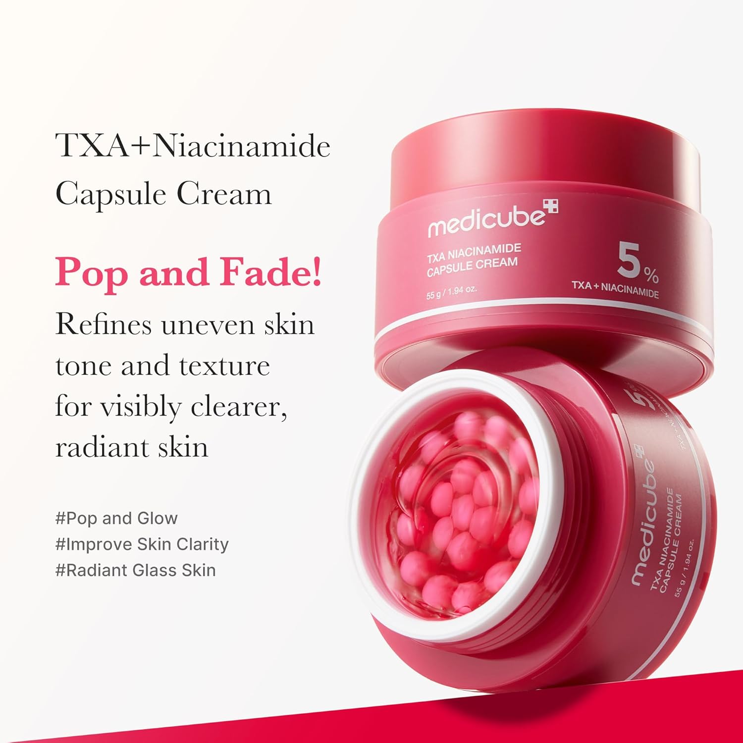 Medicube Txa Niacinamide Capsule Cream 55g– Brightening Moisturizer For Spots, Tone & Hydration