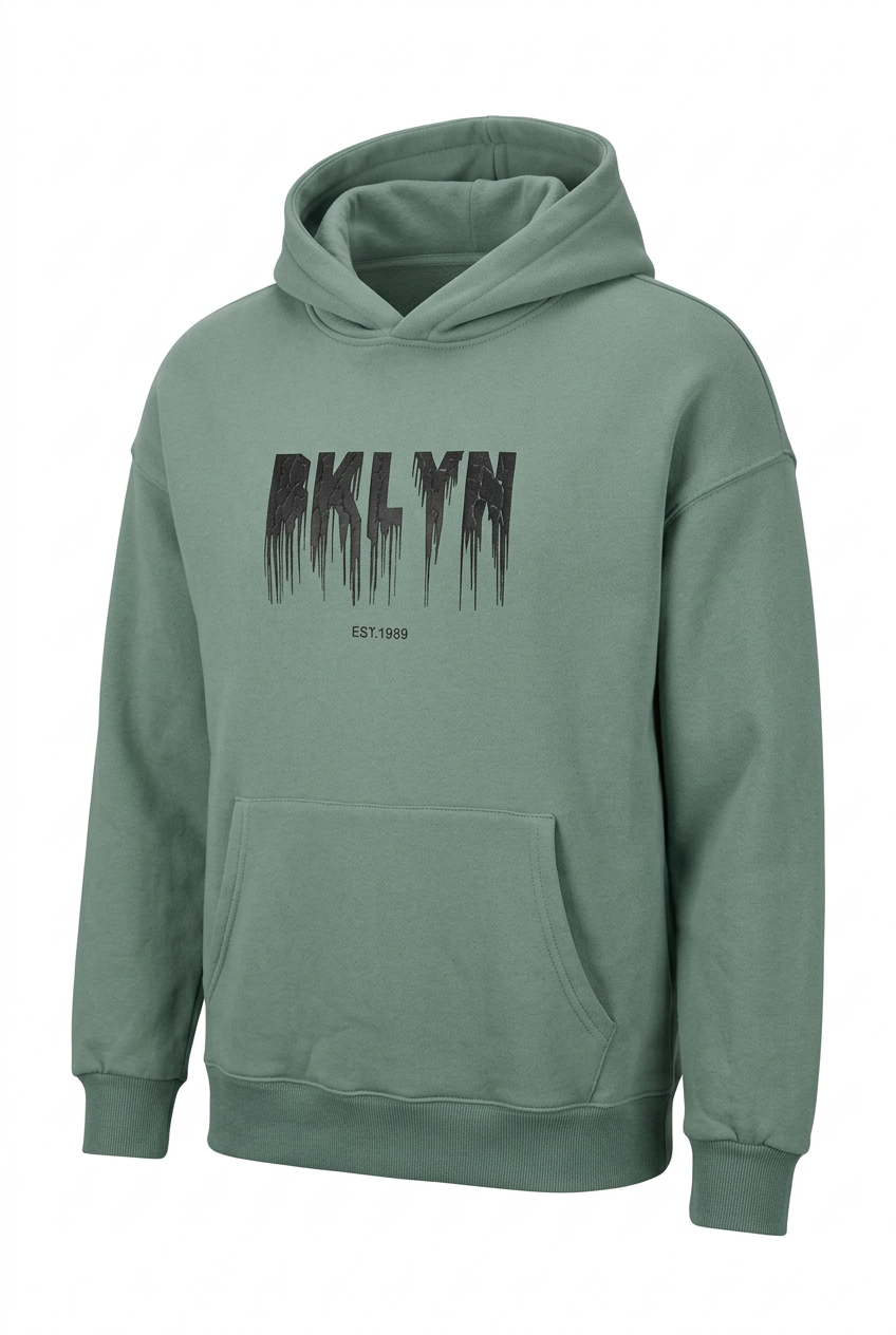 Swag M/Jan Brooklyn Men's Hooded Sweatshirt - Green (Style TMS001)