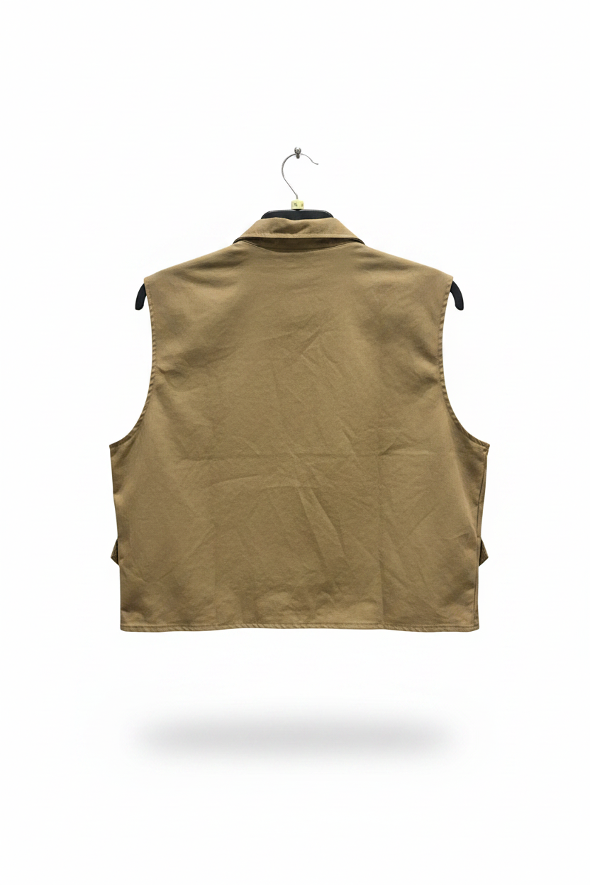 Cargo Vest Back Plain White