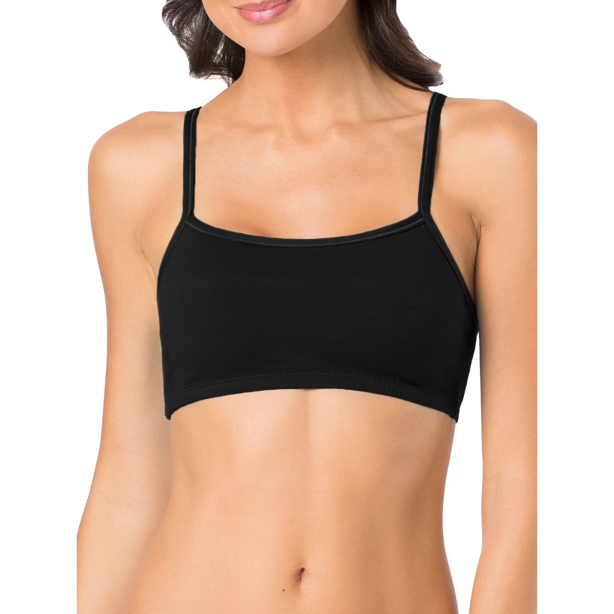 SIZE: 40 - Fruit of the Loom Women's Spaghetti Strap Cotton Sports Bra, 3-Pack, Style-9036