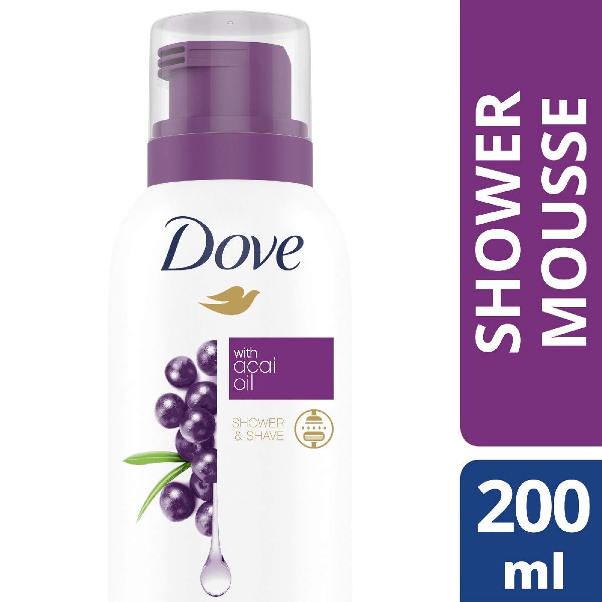 Dove Shower & Shaving Mousse with Açaí Oil | 200ml