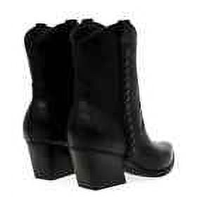 SIZE: 39 - Dolce Vita Ladies' Ankle Boots Casual Western Pull-On Vegan Braided Detail Black