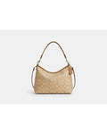 Coach Laurel Shoulder WOMEN Bag In Signature Canvas IM/LT KHAKI/LT SADDLE