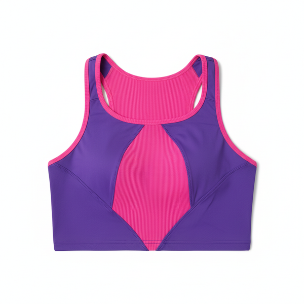 Color-Block Sports Bra - Flat Lay