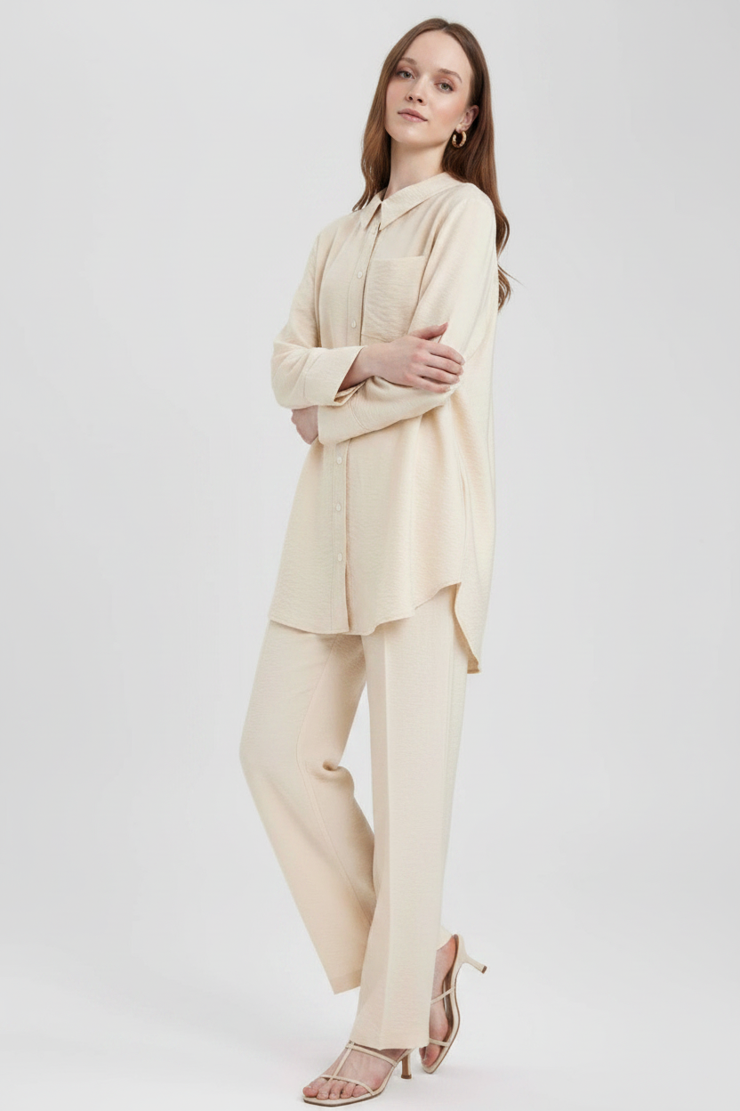 Cream Linen Co-ord Set