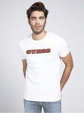 GUESS RED LOGO T SHIRT WHITE