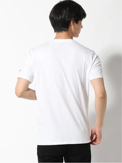 GUESS RED LOGO T SHIRT WHITE