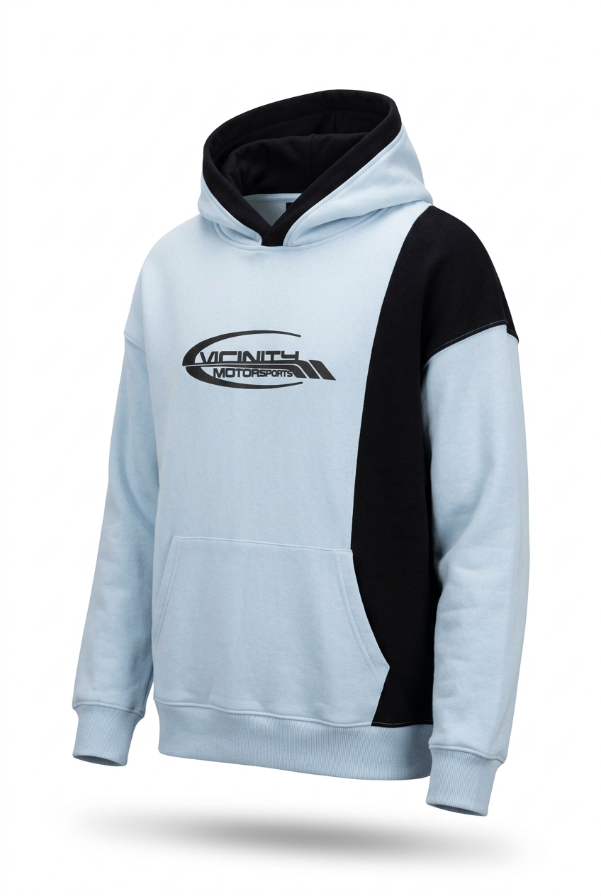 Momento Men's Casual Sky-Blue Hooded Sweatshirt (Style T21-XX484)