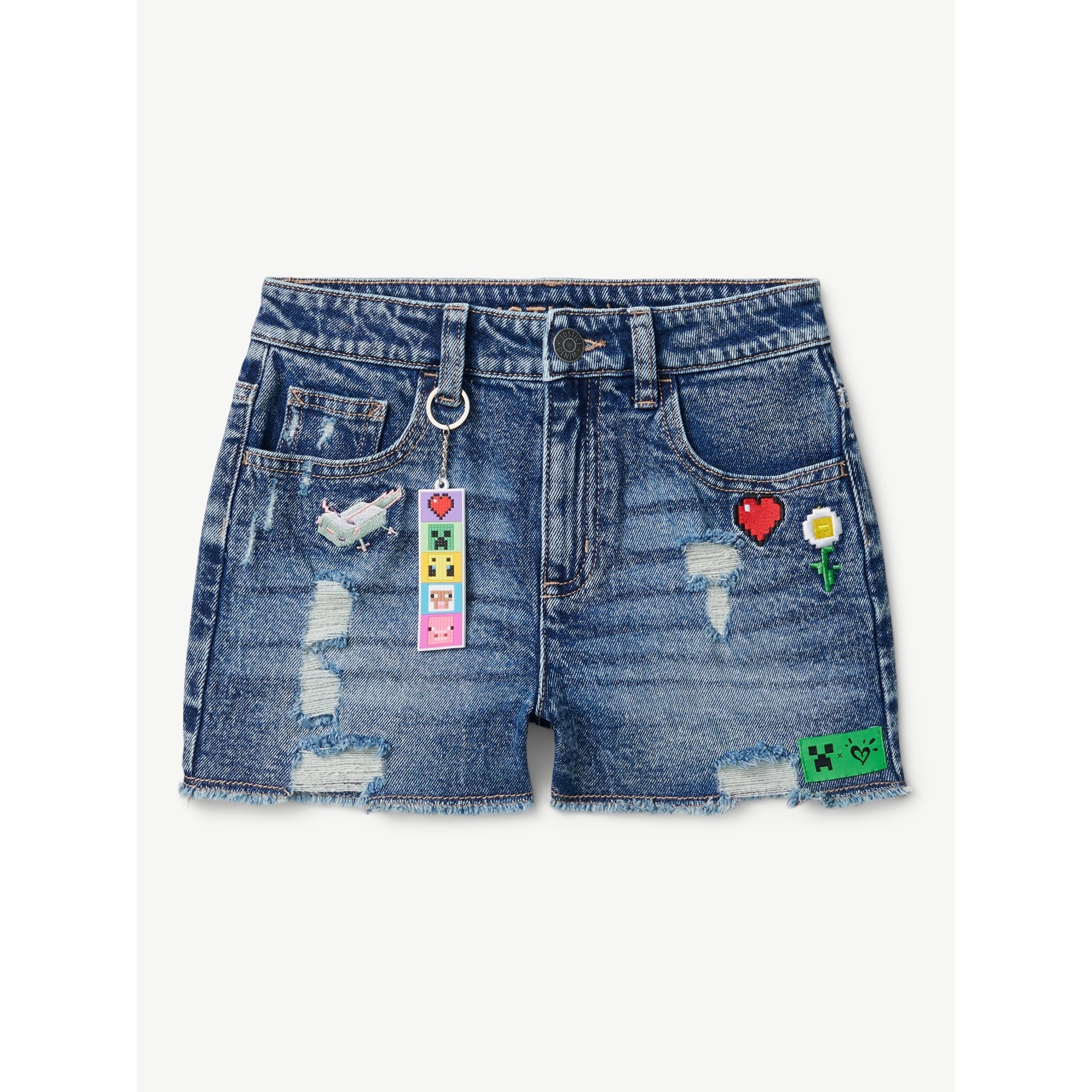 SIZE: 16 - Justice Girl's Minecraft Mini Mom Short
