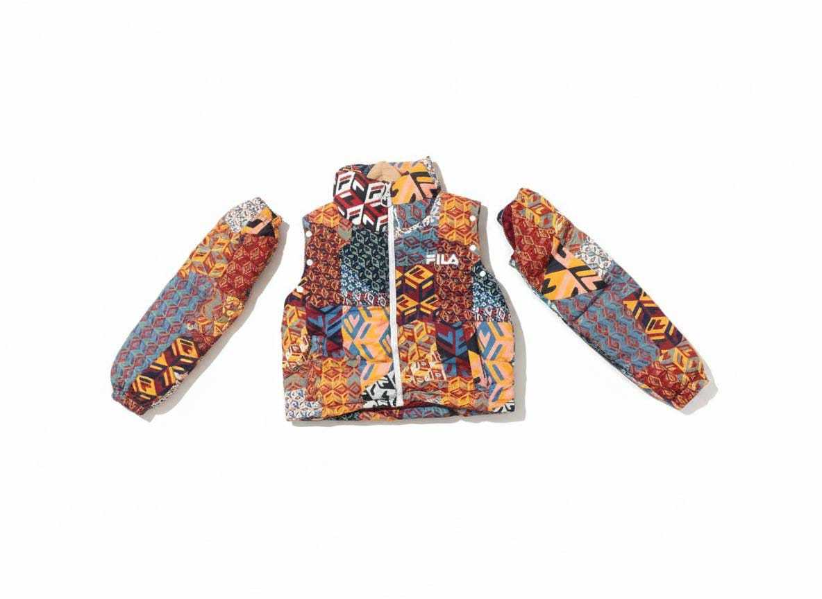 FILA  WOMEN JACKET MARINA SNAPOFF SLV CROP PUFFR