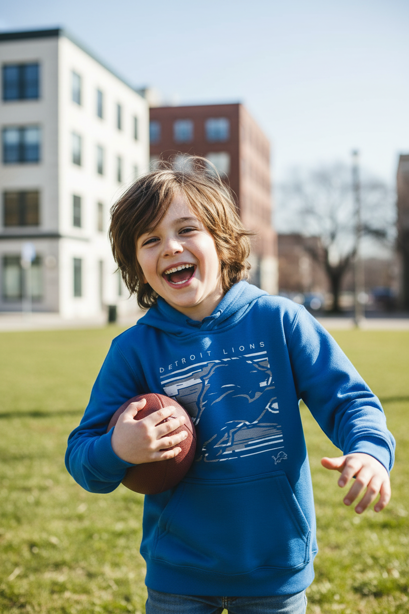 Detroit Lions Hoodie - Kid Wearing