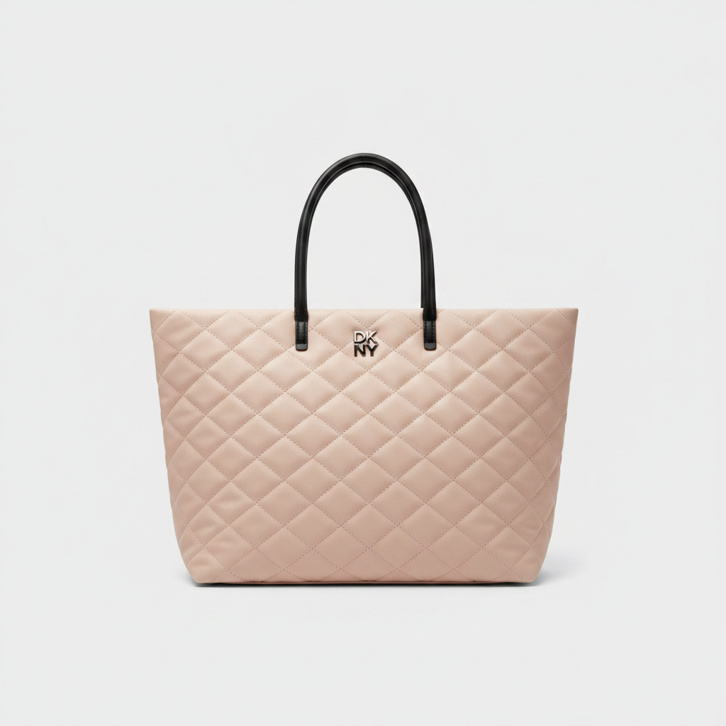 DKNY Pink Tote - DK/NY Stacked Logo