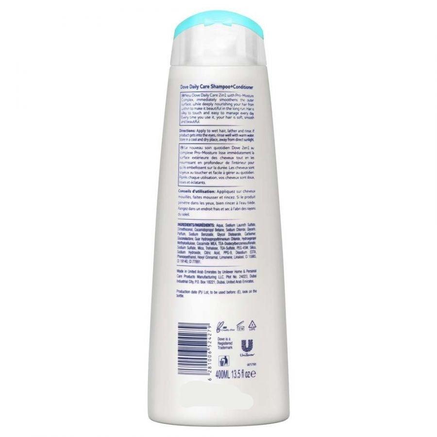 Dove 2 in 1 Daily Care Shampoo + Conditioner 400ml - Simplify Your Routine!