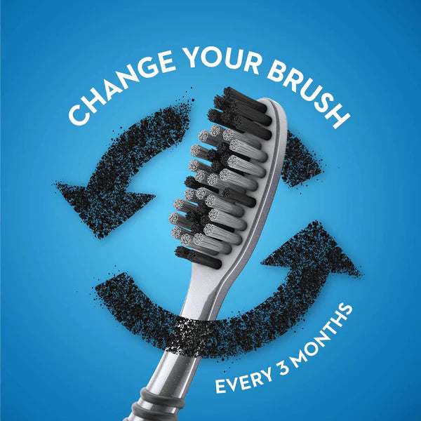 Oral-B Cavity Defense Toothbrush With Charcoal Extract, Medium, Cleans Deep, Removes Stain, 2 pcs (Buy 2 Get 2 Free)