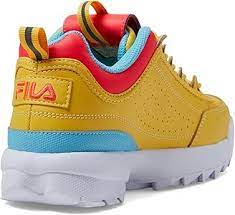 Fila Disruptor II Premium  KIDS (Niños Grandes) Limón/Rosa Diva/Pescado Azul 5 Niño Grande M, Limón/Rosa Diva/Pescado Azul