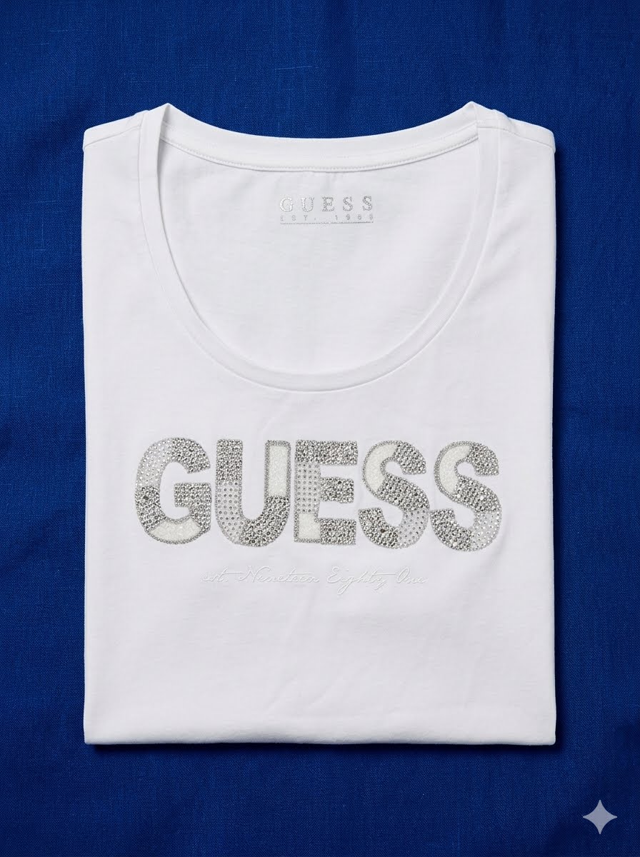 GUESS Rhinestones Logo T-Shirt