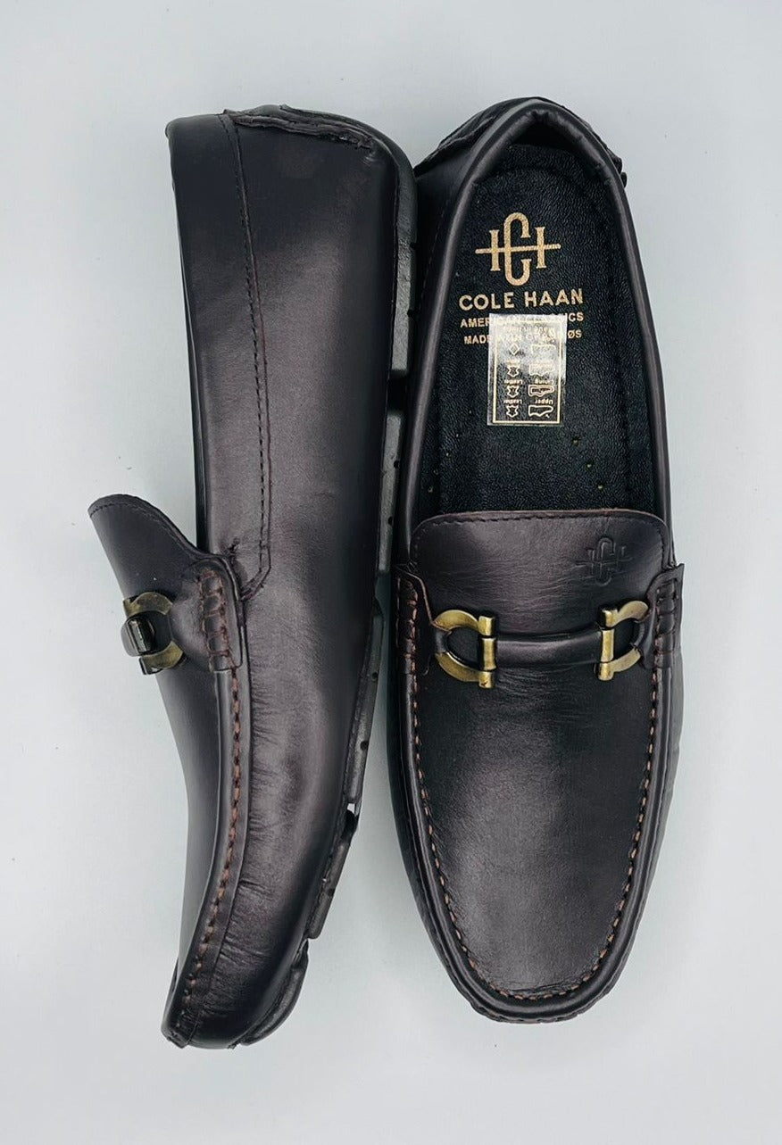 Cole Haan Wyatt Leather bit Loafers Grand series Dark brown