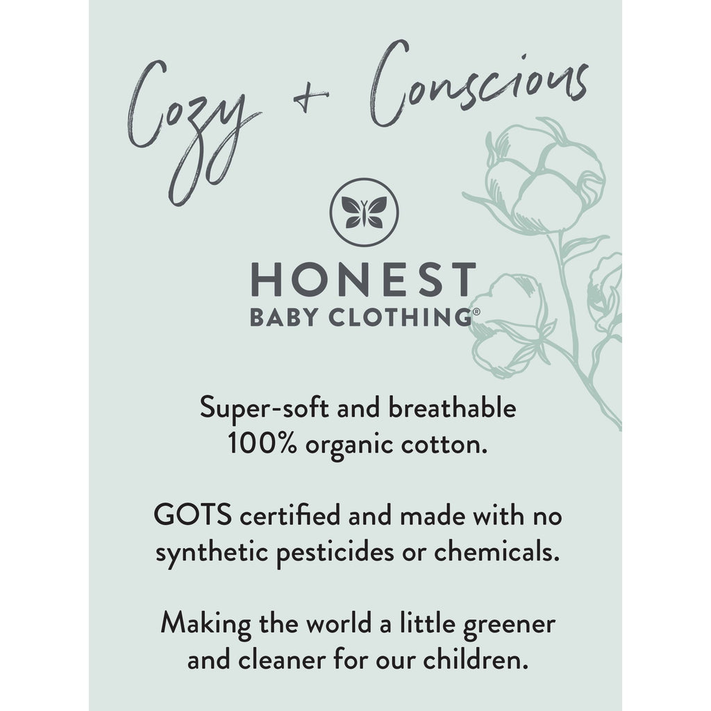 SIZE: 6M - Honest Baby Clothing Baby Boy or Girl Gender Neutral Organic Cotton Short Sleeve Bodysuits, 3 Pack