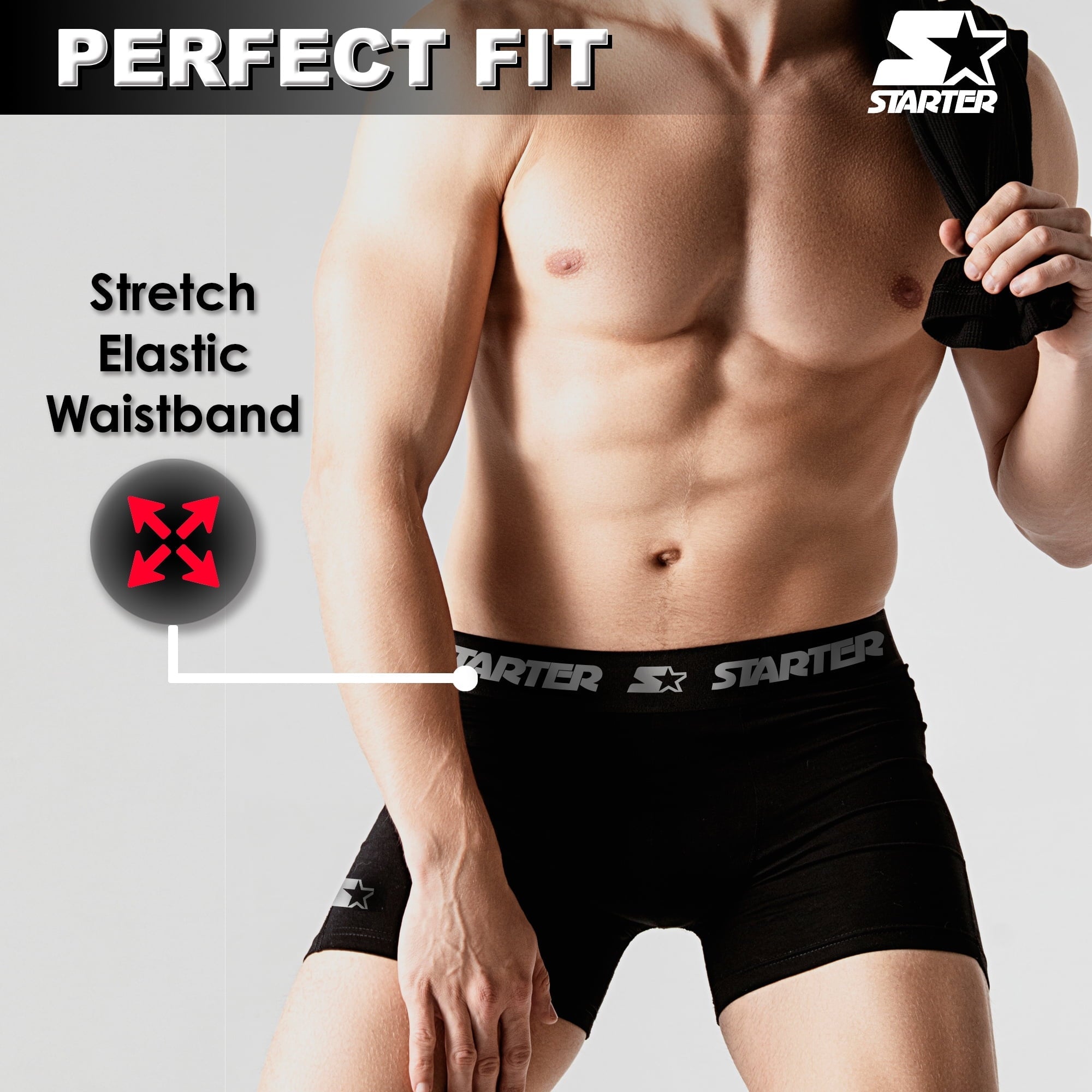 Starter Men S Performance Athletic Stretch Boxer Briefs 6-Pack