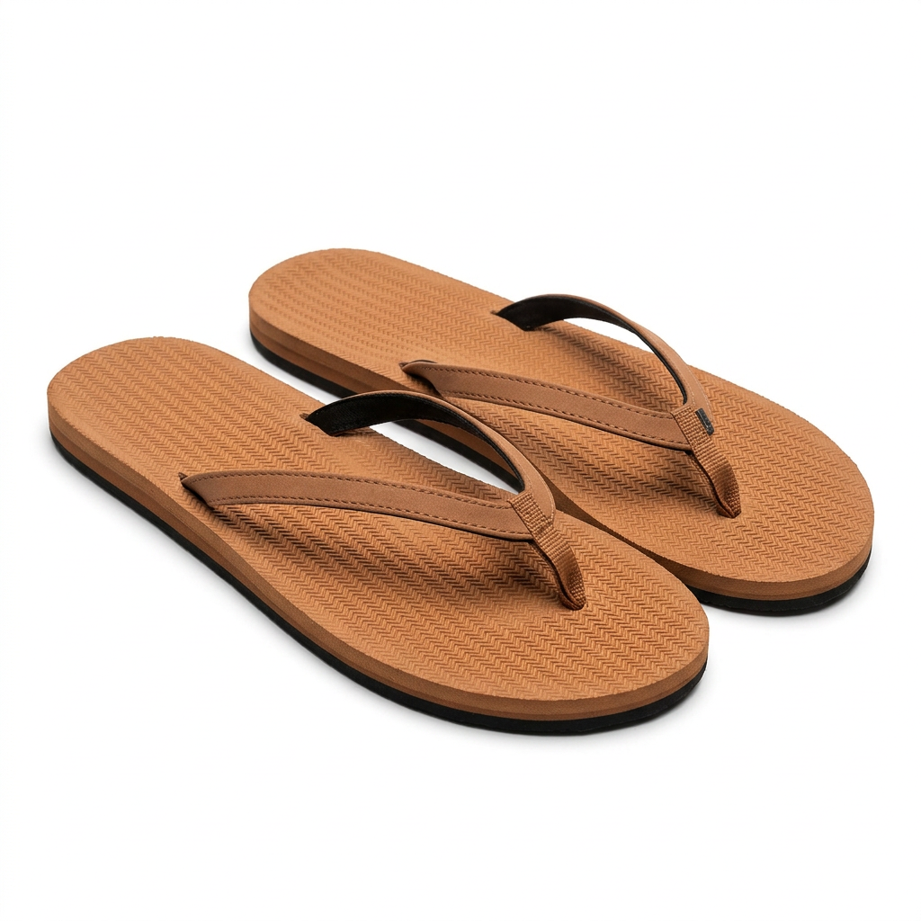 Indosole Men's Casual Eco-Friendly Flip Flops ( Light Orange )