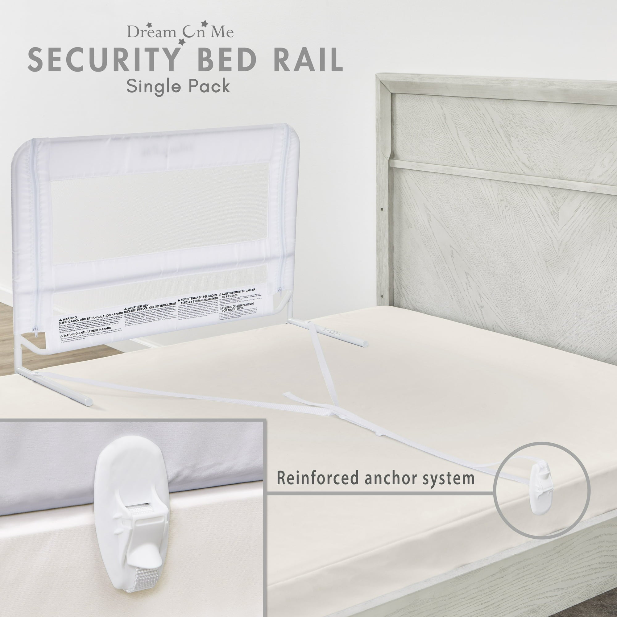 درابزين سرير شبكي خفيف الوزن قابل للتعديل وآمن مع نسيج شبكي قابل للتهوية باللون الأسود - 33 قدمًا طولًا و14 بوصة عرضًا و23 بوصة ارتفاعًا 