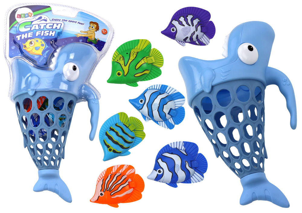 🦈🎣 Fishing Basket Shark Fish Holder – Blue | Durable Outdoor & Pool Fishing Toy for Kids 🐟💧