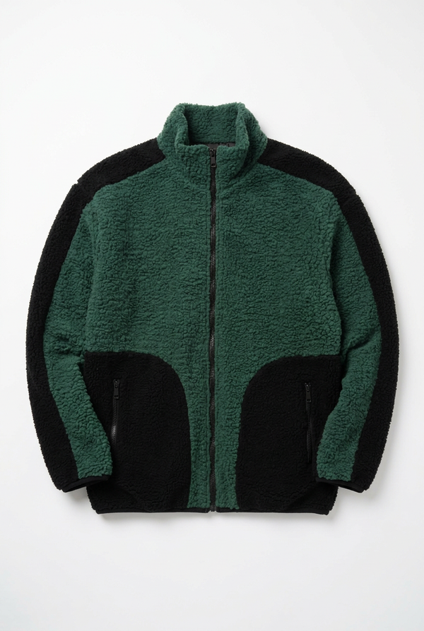 Nov Off-Night 777 Two-Tone Fleece Jacket - Green/Black