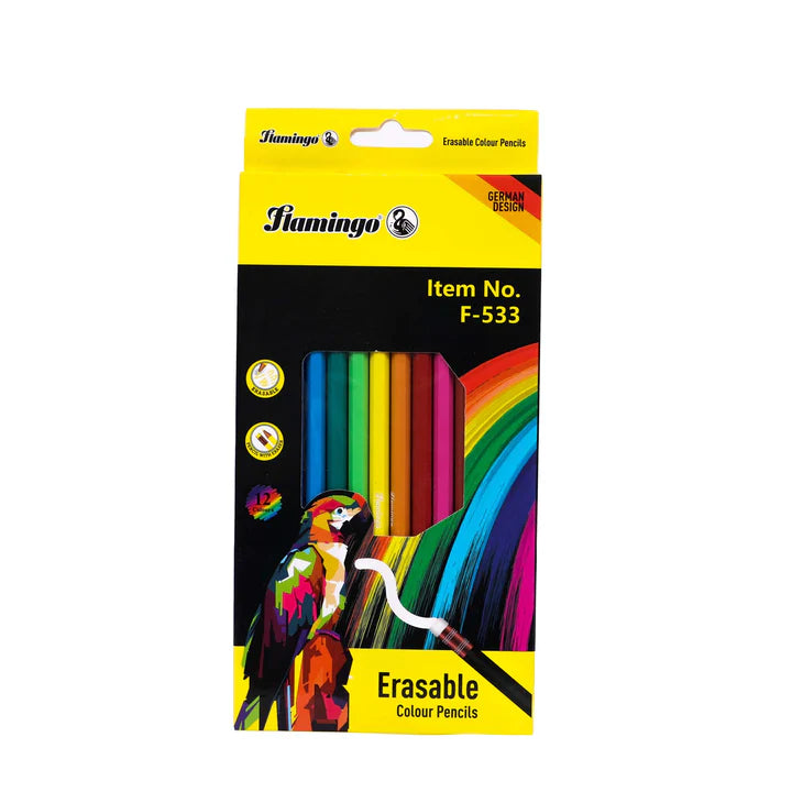 FLAMINGO Erasable Colour Pencils 12