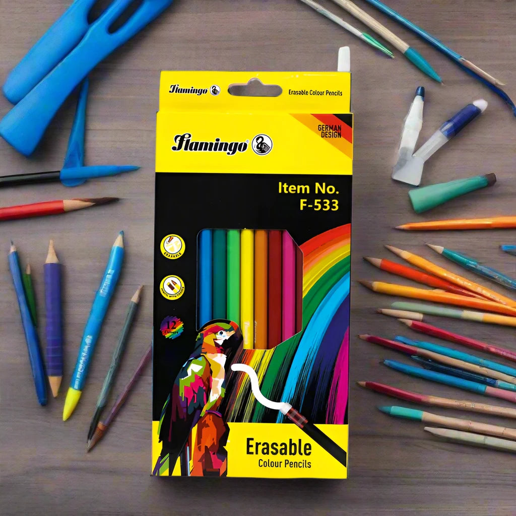 FLAMINGO Erasable Colour Pencils 12