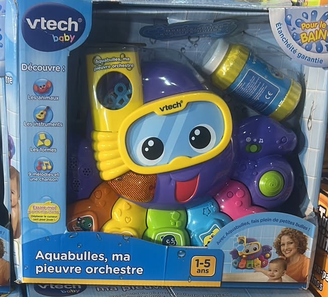 Vtech Bath Toy – Aquabulles My Octopus Orchestre – French Version Purple 1 – 5 Years