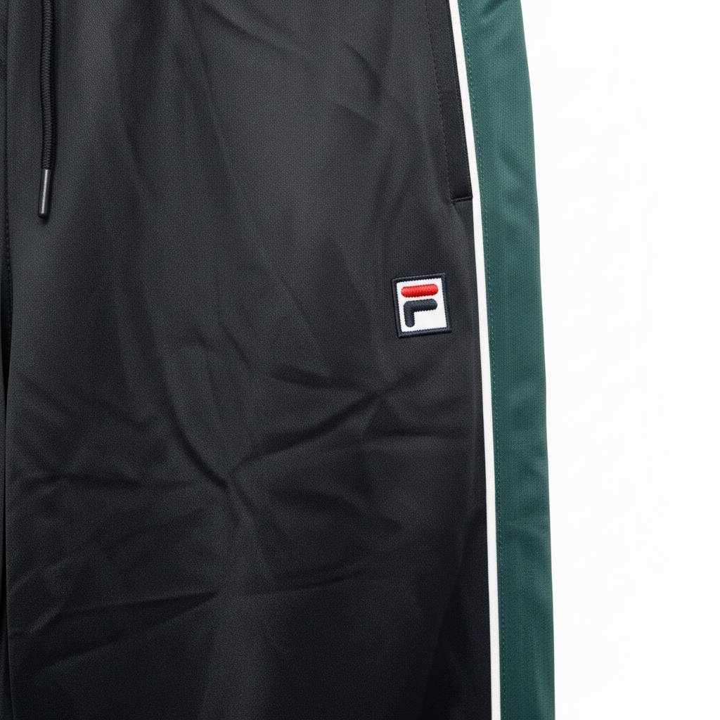 FILA Black Green Track Pants - Detail