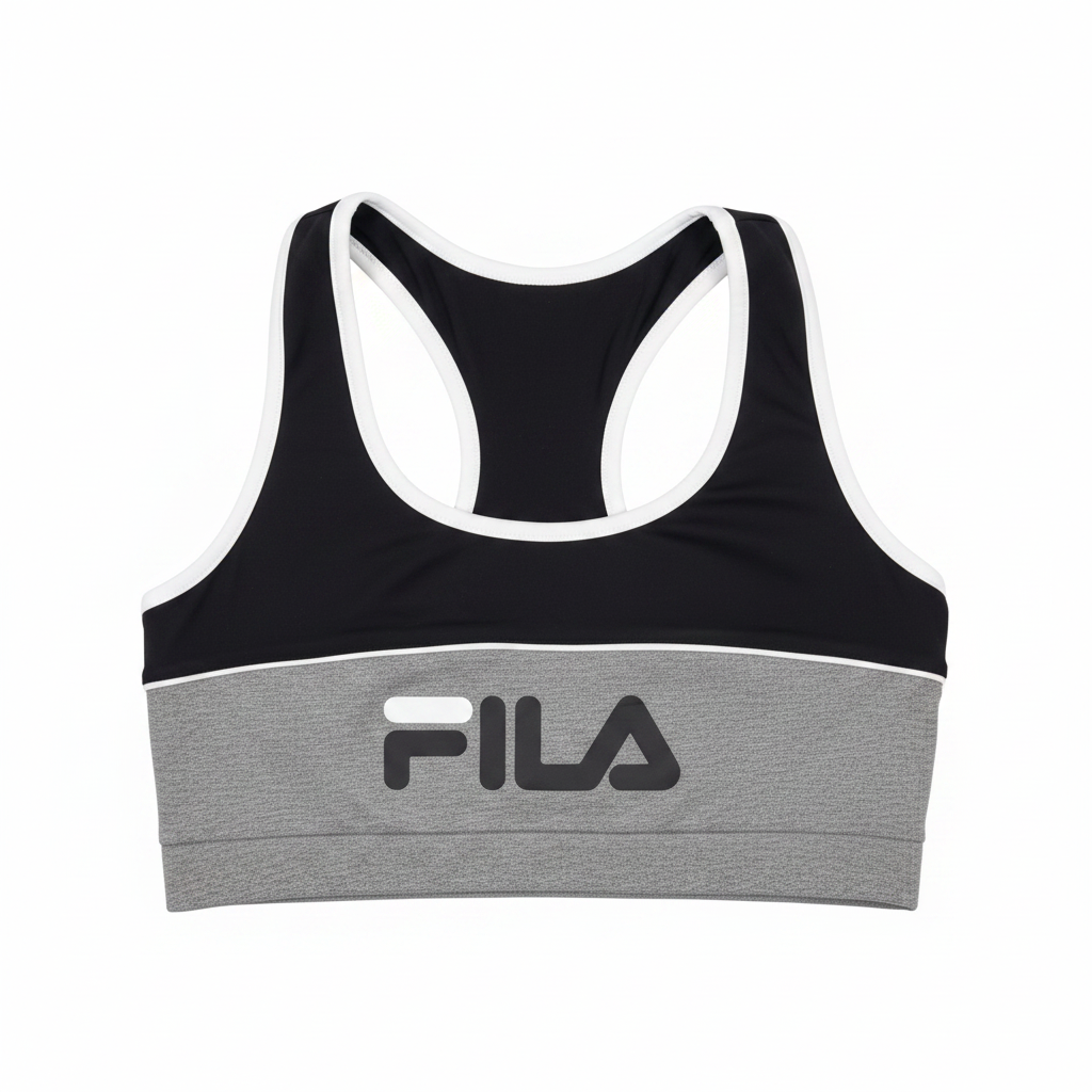 FILA Black Sports Bra - Flat Lay