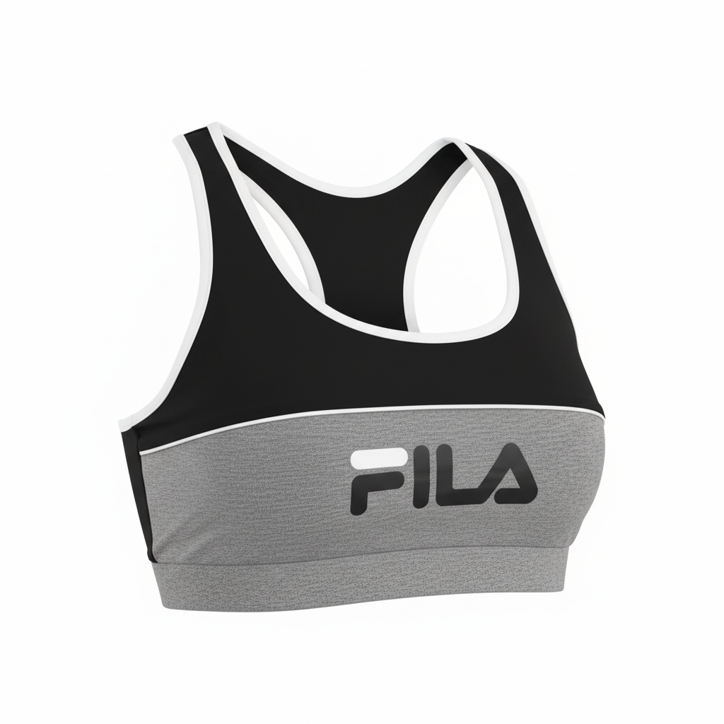FILA Black Sports Bra - Three Quarter